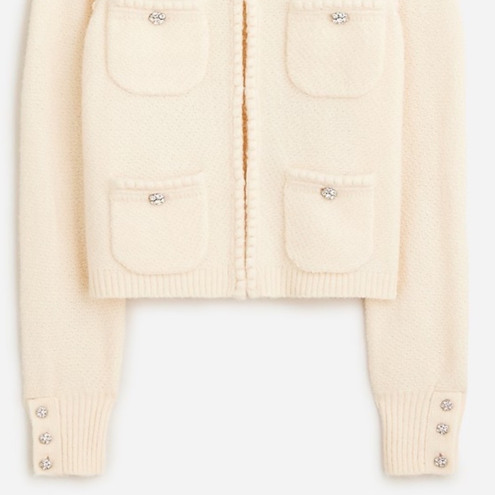 NWT J.CREW ODETTE KNIT SWEATER LADY JACK WITH JEWEL BUTTONS - Picture 4 of 5